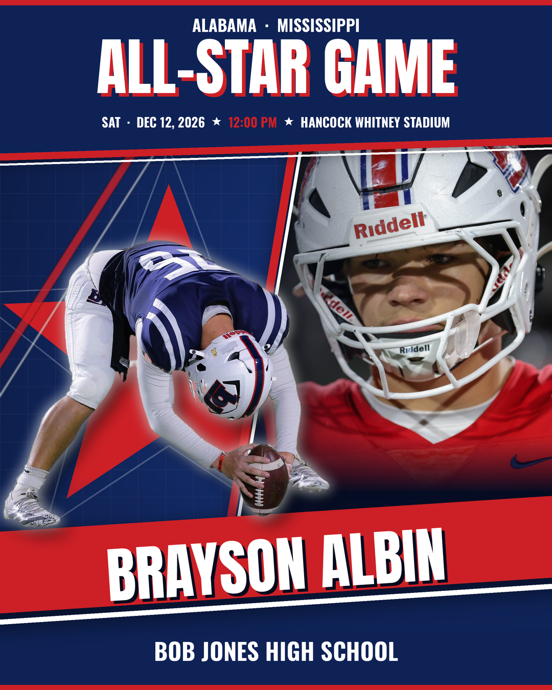 Brayson Albin Alabama-Mississippi All-Star Classic Long Snapper