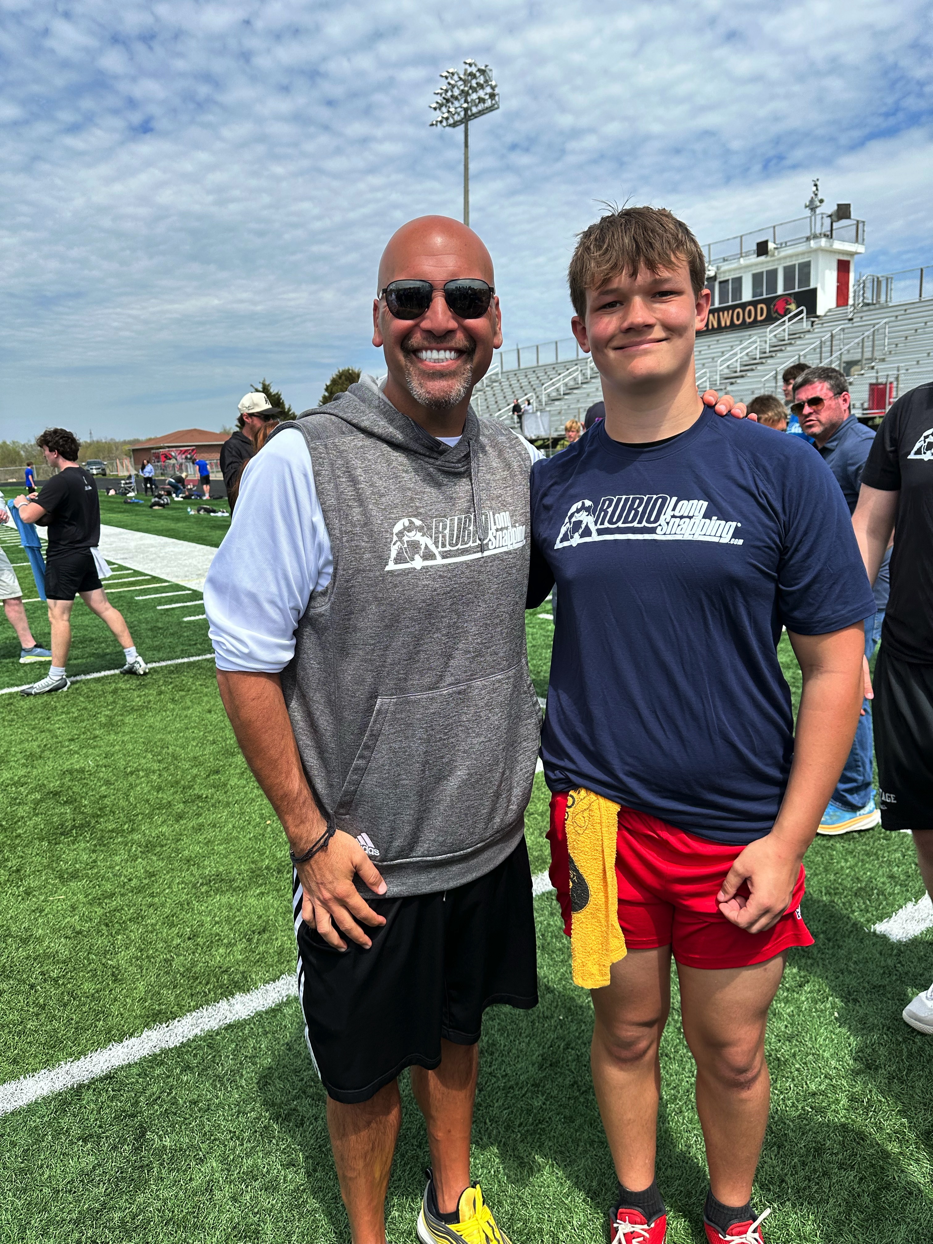 Brayson Albin with Chris Rubio Long Snapper Trainer in Nashville, Tenessee